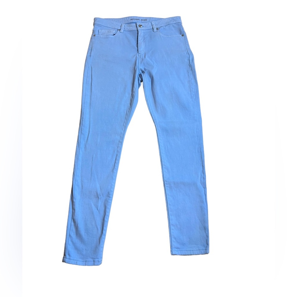 Michael Kors Izzy Skinny Jeans Women's SIZE 10 POWDER BLUE DENIM Mid Rise